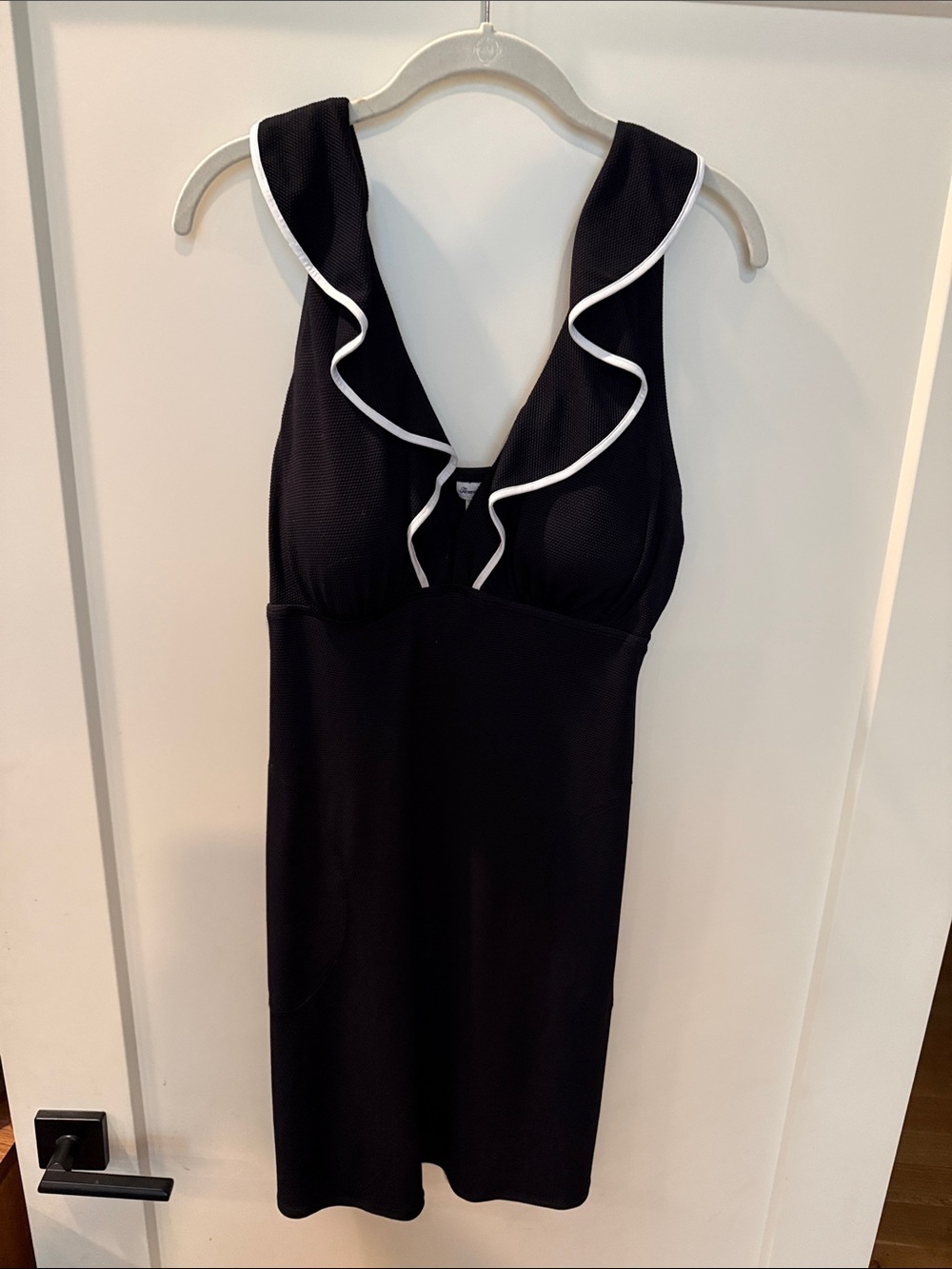 Tommy Bahama Black Swim Coverup Dress with White Trim